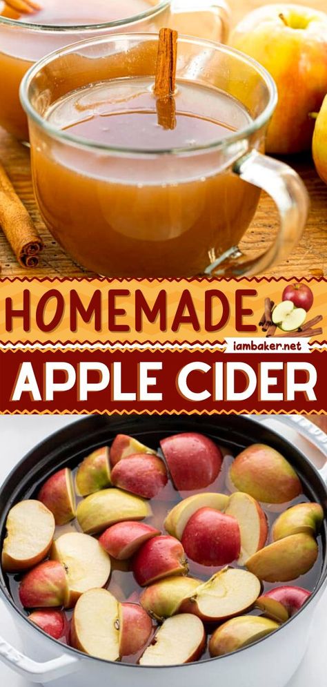 Hot Apple Cider Recipe, Nonalcoholic Drink, Homemade Drinks Recipes, Apple Ideas, Apple Cider Recipe, Homemade Foods, Homemade Apple Cider, Cider Recipe, Warm Drinks