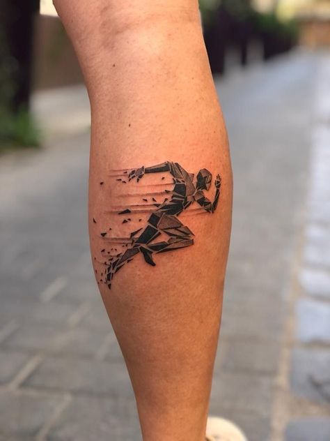 Trail Running Tattoo Ideas For Men, Sportsman Tattoo, Running Tattoos For Men, Endurance Tattoo Ideas, Workout Tattoos Men, Running Man Tattoo, Running Tattoo Ideas For Men, Running Tattoo Ideas, Sports Tattoos For Men