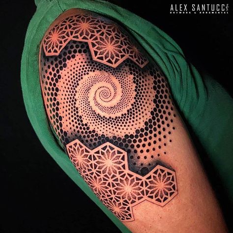 Tattoos With Circles, Transform Tattoo, Sacred Geometric Tattoo, Geometric Shape Tattoo, Fibonacci Tattoo, Geometric Tattoo Sleeve Designs, Sacred Tattoo, Shell Tattoos, Geometric Mandala Tattoo