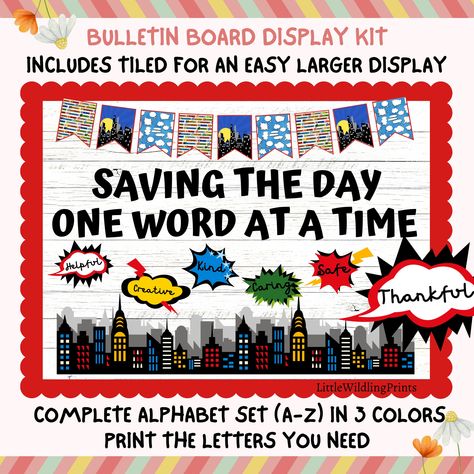 Split Pictures, Superhero Bulletin Boards, Superhero Rules, Reading Bulletin Board, Banner Pictures, Valentines Day Bulletin Board, Reading Bulletin Boards, Print Letters, Super Teacher