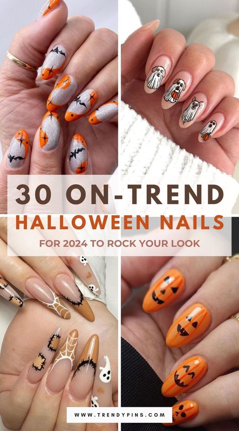 30 Trendy Halloween Nails For 2024 To Keep You Ahead Of The Game 4 Halloween Nails 2024 Trends, Halloween 2024 Nails, 2024 Halloween Nails, Halloween Nail Designs 2024, Trendy Nails Halloween, Halloween Nails 2024, Halloween Manicure Ideas, Trendy Halloween Nails, Vampire Nails