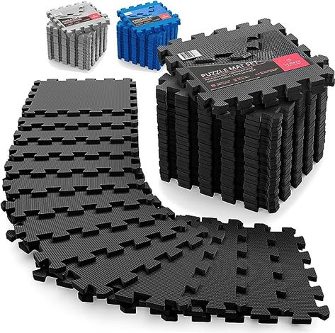 Gym Flooring Set - Interlocking EVA Soft Foam Floor Mat, 18 Pieces Puzzle Rubber Tiles Protective Ground Surface Protection, Play Workout Exercise Mats Underlay Matting Sports Pool Home Fitness Garage Sports Pool, Sport Mat, Home Gym Flooring, Sport Pool, Foam Mat Flooring, Interlocking Flooring, Garage Floor Tiles, Rubber Tiles, Puzzle Mat