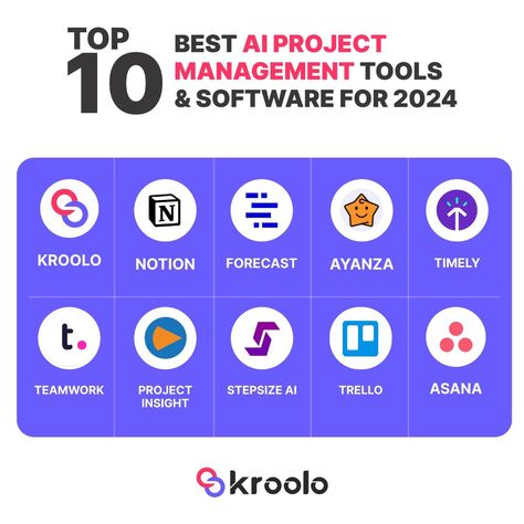 10 Best AI Project Management Tools & Software for 2024 | Kroolo Project Management Software, Project Planning, Project Board, Project Management Tools, Boost Productivity, Task Management, Improve Productivity, Project Plans, Risk Management