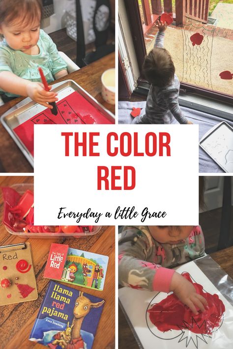 Teaching Colors Preschool, Red Day Activity, Color Red Activities, Red Week, Color Activities For Toddlers, Activities For One Year Olds, Preschool Color Activities, Colors For Toddlers, Toddler Lessons