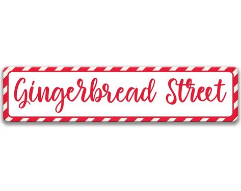 SignsbyLindaNee - Etsy Gingerbread Street, Christmas 2023 Decor, Front Yard Sign, Gingerbread Sign, Bloxburg Christmas, Gingerbread Clipart, Small Town Christmas, Wreath Hanging, Front Door Sign