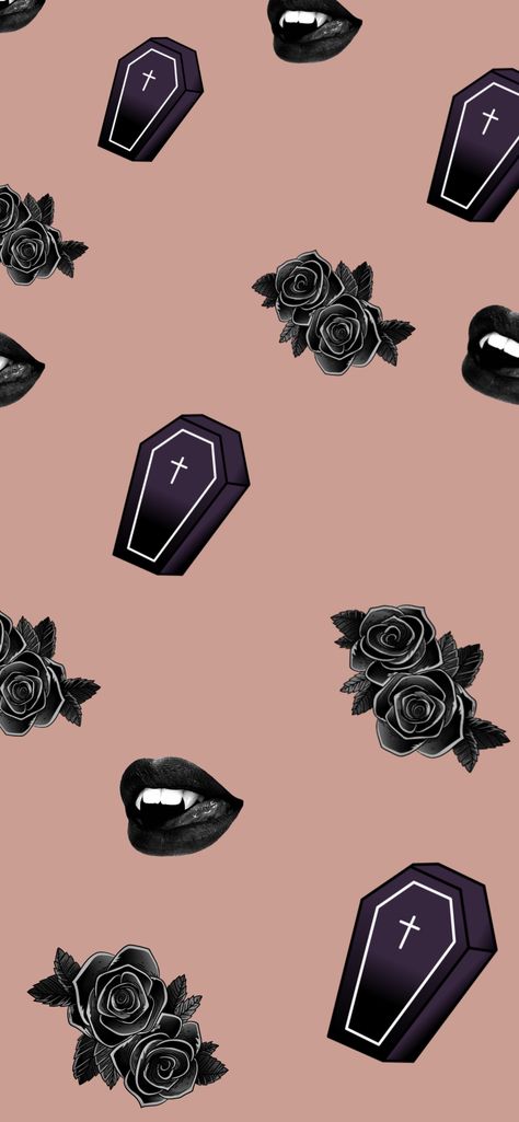 Cute Spooky Phone Wallpaper, Cute Goth Phone Wallpaper, Goth Love Wallpaper, Cute Goth Background, Creepy Cute Wallpaper Iphone, Coffin Wallpapers, Gothic Valentines Day Wallpaper, Vampire Wallpaper Backgrounds, Cute Gothic Wallpaper