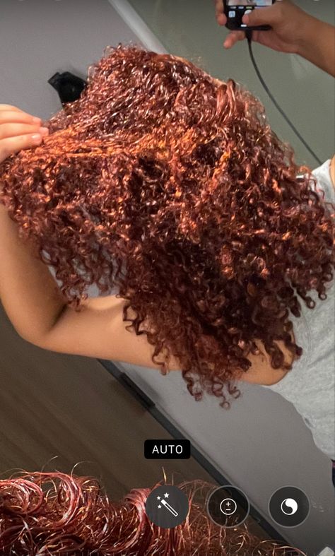 Hair Color Ideas On Black Women, Hair Color Inspo Curly Hair, Highlights Curly Hair Black Women, Dyed Curly Hair Ginger, Honey Colored Curly Hair, Color On Curly Hair, Natural Hair Color For Black Women, Curly Amber Hair, 4a Dyed Hair