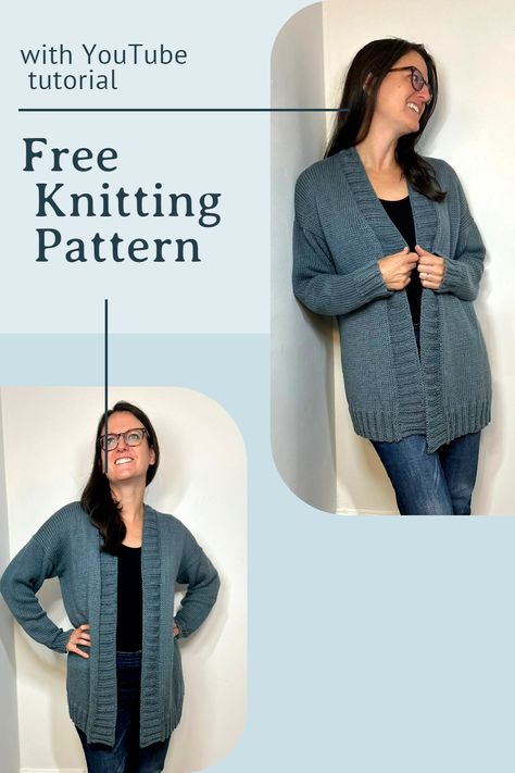 Knit this Dream of a Cardigan pattern by City Farmhouse Studio with this free pattern that includes a YouTube tutorial. Instructions for hand or machine knitting is available. Oversize Cardigan Knitting Pattern, Cardigans Crochet, Ladies Cardigan Knitting Patterns, Free Knitting Patterns For Women, Winter Knitting, Oversize Cardigan, Knitting Patterns Free Sweater, Fall Crochet, Knit Cardigan Pattern