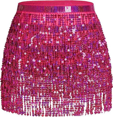 Sequin Tassel Skirt, Space Cowgirl Costume, Sequin Fringe Skirt, Belly Dance Hip Scarf, Rave Skirt, Rave Concert, Birthday Sleepover, Rave Costume, Streamer Dr