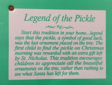 Legend of the pickle Advent Display, Christmas Legends, Magic Journal, Christmas Symbols, Christmas Pickle, Jesse Tree, Christmas Sayings, Christmas Prayer, Christmas Stories