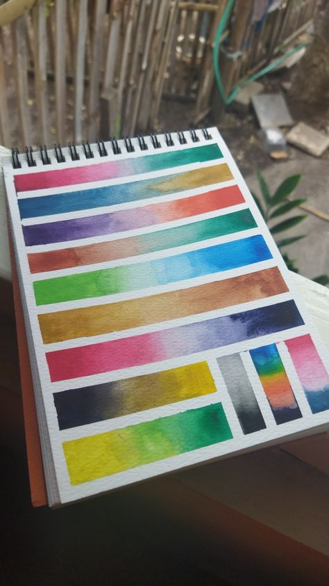 It's satisfying #watercolor #colorbar #satisfying #colorfull #gradation #newsketchbooks Color Gradation Art, Desain Buklet, Diy Canvas Art Painting, Drawing Tutorials, Diy Canvas Art, Diy Canvas, Canvas Art Painting, Drawing Tutorial, Art Painting