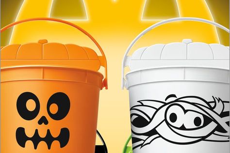 McDonald's Is Bringing Back Their Boo Buckets — and There's a New Color This Halloween Colorful Halloween Decor, Nostalgic Things, Its Halloween, Colorful Halloween, Halloween Decor Ideas, Candy Bucket, Halloween Buckets, Elegant Halloween, Happy Meal Mcdonalds