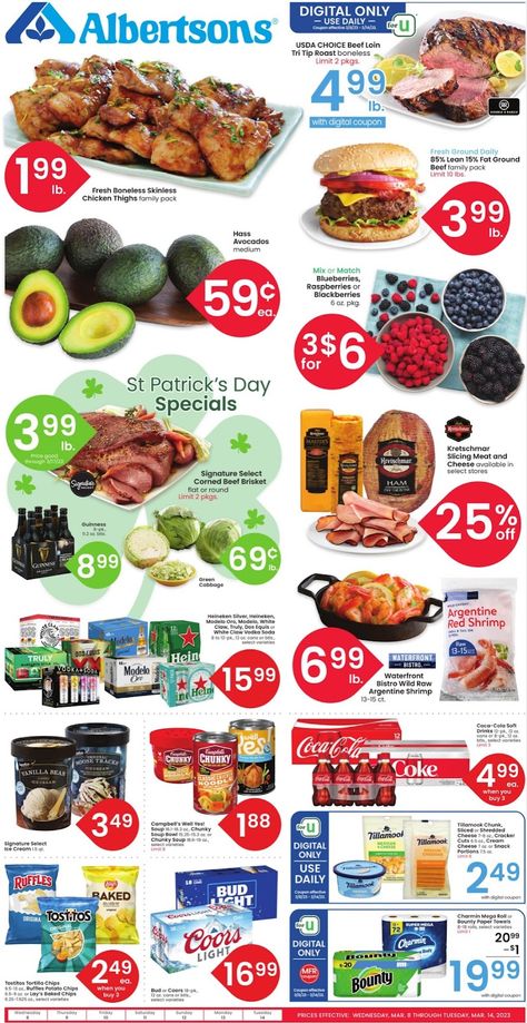 Albertsons Weekly Ad Beef Loin, Brisket Flat, Sales Flyer, Corned Beef Brisket, Sales Ads, Tri Tip, Boneless Skinless Chicken Thighs, Skinless Chicken Thighs, Weekly Ads