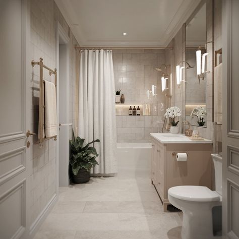 11 Neutral Bathroom Decor Ideas For a Spa-Like Vibe - Home Decor Palace Beige And White Bathroom Ideas, Neutral Bathroom Decor Ideas, White And Cream Bathroom, Primary Bathroom Ideas, Bathroom Cabinet Makeover, Classy Bathroom, Neutral Bathroom Decor, Cream Bathroom, Neutral Bathroom