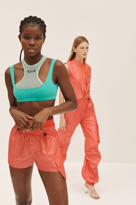 Monse Pre-Fall 2022 Fashion Show | Vogue Sportswear Photoshoot, Tangerine Dress, White Oxford Shirt, 2024 Runway, 2022 Fashion Show, Women Sportswear, Fashion Runway Show, Color Trends Fashion, Orange T Shirt