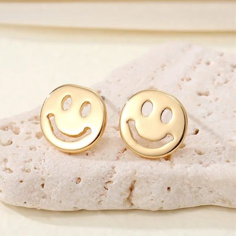 Cute Gold Happy Smiley Face Unisex Stud Earrings New Bundle & Save - Enjoy 20% Off When You Purchase Two Or More Items From My Closet! Plated Alloy Weight: 3g You Can Find The Frowny Face Version In My Closet As Well. The Silver Options Are Coming Soon! Tags: Gender Neutral, Y2k, 90s, Retro, Funny, Fun, Silly, Goofy, Emoji, Trendy, Contemporary, Minimalist, Modern, Chic, Casual, Second Hole, Unisex Goofy Emoji, Frowny Face, Glitter Reindeer, Happy Smiley Face, Round Dangle Earrings, Retro Funny, Silly Goofy, Amethyst Studs, Mini Studs