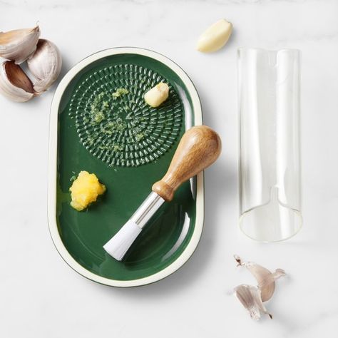 Williams Sonoma Peeler and Grate Plate Set | Williams Sonoma Garlic Grater Plate, Cuisinart Ice Cream Maker, Garlic Peeler, Garlic Grater, Chip And Dip Bowl, Pottery Gifts, Baking Project, Kitchen Helper, Pottery Crafts