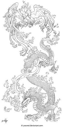 Phoenix Back Tattoo, Japanese Phoenix Tattoo, Phönix Tattoo, Colour Tattoo, Tattoo Dragon, Japanese Dragon Tattoo, Dragon Tattoo For Women, Dragon Phoenix, Phoenix Design