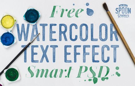 Free Watercolour Text Effect Smart PSD for Adobe Photoshop Text Photoshop, Watercolor Text, Live Text, Photoshop Watercolor, Photoshop Youtube, Cool Photoshop, Photoshop Brush Set, Photoshop Text Effects, Photoshop Filters