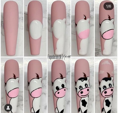 Send To Your Friend, Quick Nail Art, Unghie Nail Art, Cow Nails, Art Deco Nails, Gel Nail Art Designs, Nail Drawing, Diy Acrylic Nails, Nail Art For Beginners