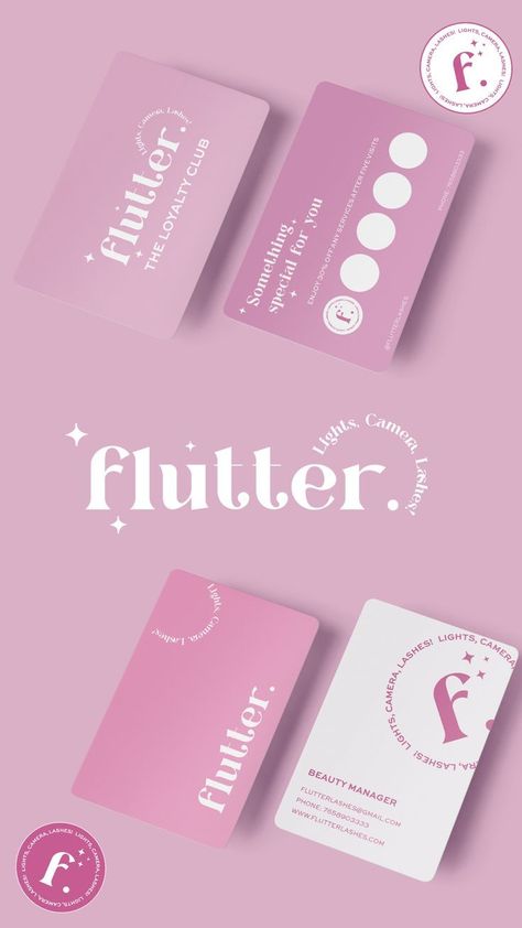 Flutter Lash Salon offers luxurious lashes for your special day. flutterlashsalon lashes Nail Studio Logo Brand Identity, Beauty Salon Brand Identity, Eyelash Branding, Makeup Brand Logo, Make Up Branding, Lashes Logo Design, Lash Artist Branding, Logo Design Studio, Pink Branding