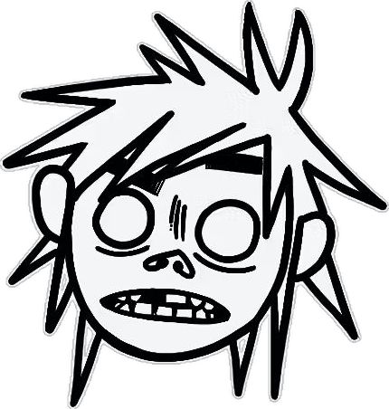 2 D Gorillaz Drawing, Gorillaz Drawing, Gorrilaz Drawing Style, Noodle Gorillaz Easy Drawing, Gorillaz 2d, Gorillaz Art Noodle, Gorillaz Fan Art Noodles, Zombie Cartoon, Cartoon Hair