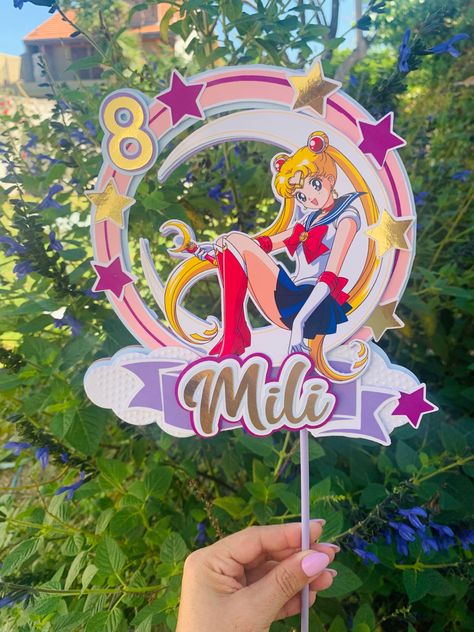 Moon Cake Topper, Sailor Moon Cakes, Sailor Moon Party, Sailor Moon Birthday, Sailor Moons, Saylor Moon, Birthday 12, Anime Cake, Moon Party