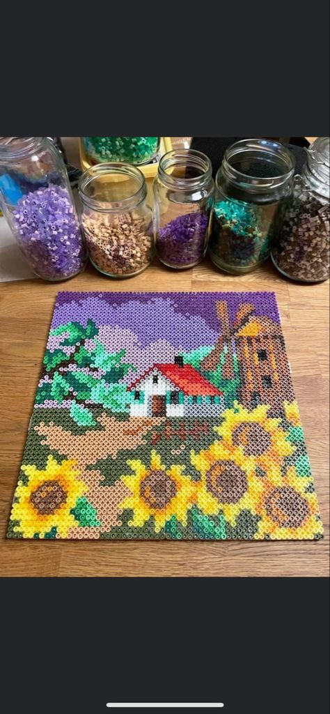 Perler Beads Painting, Perler Bead Display Ideas, Perler Bead Wall Hanging, Perler Bead Drawers, Giant Perler Bead Patterns, Complex Perler Bead Patterns, Stained Glass Perler Bead Patterns, Perler Beads Big Designs, Perler Wall Art