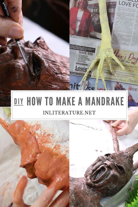 How To Make a Mandrake [Herbology at Hogwarts] | In Literature Diy Mandrake, Harry Potter Mandrake, Hogwarts Party, Harry Potter Props, Party Harry Potter, Cumpleaños Harry Potter, Harry Potter Party Ideas, Harry Potter Ideas, Harry Potter Food