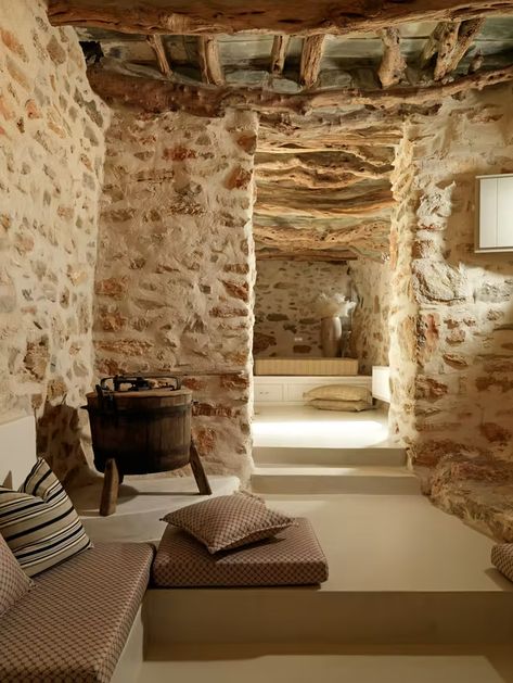 "Themonies Luxury Suites" | Micro Team Architects | Archinect Stone Cottages, Old Stone Houses, Luxury Suites, Cob House, Natural Building, Stone Walls, Stone Cottage, Luxury Suite, Stone Houses