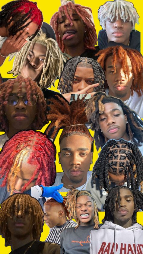 #Locs #hairstyles #two strand #colored Locs #dread heads #natural hair #black men Colored Locs, Colored Dreads, Dread Heads, Locs Hairstyles, Hair Black, Black Boys, Locs, Hair And Nails, Natural Hair