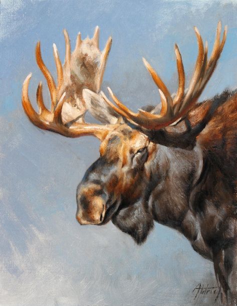 Old Bull-Painting-Edward Aldrich-Sorrel Sky Gallery Contemporary Wildlife Art, Moose Painting, Moose Pictures, Bull Moose, Colorado Art, Deer Art, Wildlife Paintings, Western Art, Wildlife Art