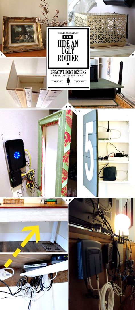 Electronics can be a bit of an eyesore when it comes to home design. One thing that you can’t really store out of sight and closed off, since you’ll want a strong signal, is your WiFi router and modem. But there are a lot of creative ways you can go about hiding it. A simple […] How To Hide Electronics In Living Room, Modem Storage Hide Router Living Rooms, Disguise Wifi Router, How To Disguise Wifi Router, Hiding Electronics Living Rooms, Hiding A Router, How To Hide Wifi Router And Modem, Wifi Modem Storage Ideas, Ideas To Hide Wifi Router