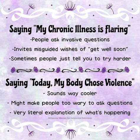 Chronic Illness Humor, Illness Humor, Chronic Pain Awareness, Invisible Disease, Chronic Migraines, My Bff, Autoimmune Disorder, Facebook Groups, Chronic Condition