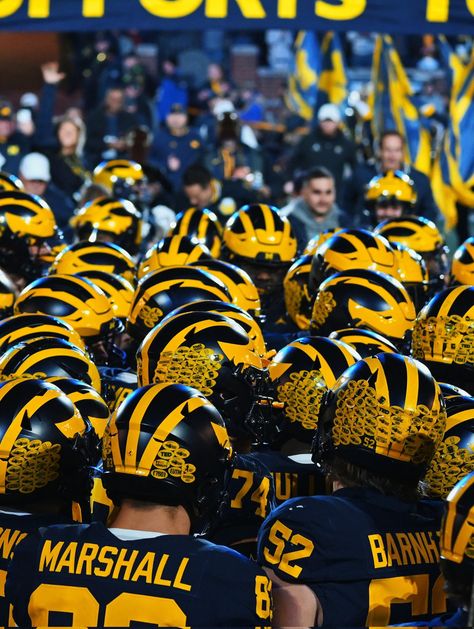 Michigan Football Aesthetic, Michigan Wallpaper, Michigan Football Helmet, Football Aesthetics, College Football Art, Football America, Football Aesthetic, Michigan Go Blue, Football Pics