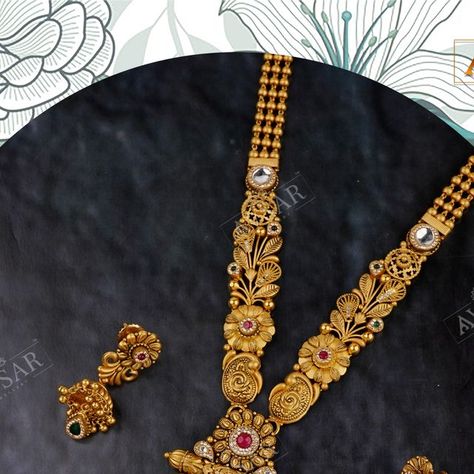 Long Sets Gold Jewellery Antique, Long Sets Gold Jewellery, Antique Mens Rings, New Gold Jewellery Designs, Mens Rings, Your Life, Desi Wedding, Gold Necklace Designs, June 1