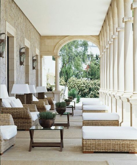 Hotels Lobby, Fisher Island, Real Estat, British Colonial Style, Design Del Prodotto, Colonial Style, House Goals, Wicker Furniture, Covered Porch