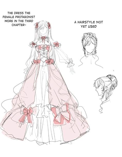 Wedding Dress Drawing Reference, Princess Dress Drawing, Oc Dress, Manhwa Dresses, Vestidos Anime, Girl Oc, Arte Do Kawaii, Dress Design Drawing, Draw Ideas