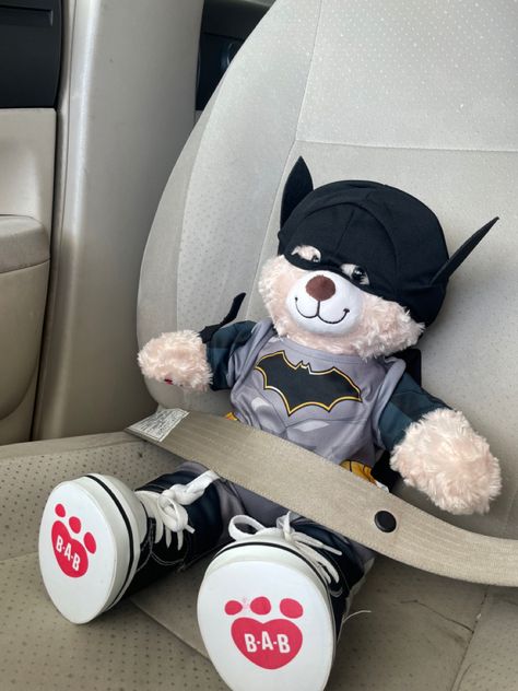 Batman Teddy Bear, Batman Build A Bear, Batman Plushie, Spiderman Gifts, Car Interior Diy, Baby Batman, Boyfriend Gifts Long Distance, Boyfriend Gift Basket, Cute Date Ideas