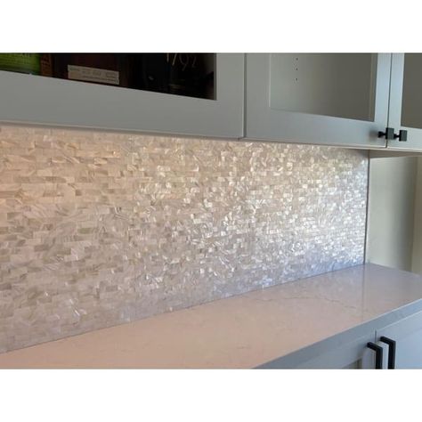 Art3d Mother of Pearl Shell Mosaic Tile for Kitchen Backsplash Seamless12"x12" (10 Tiles) - Bed Bath & Beyond - 34465256 Mother Of Pearl Tiles, Pearl Backsplash, Mother Of Pearl Backsplash, Seashell Mosaic, Pearl Tiles, Tile For Kitchen Backsplash, Shell Mosaic Tile, Tile For Kitchen, Shell Tiles