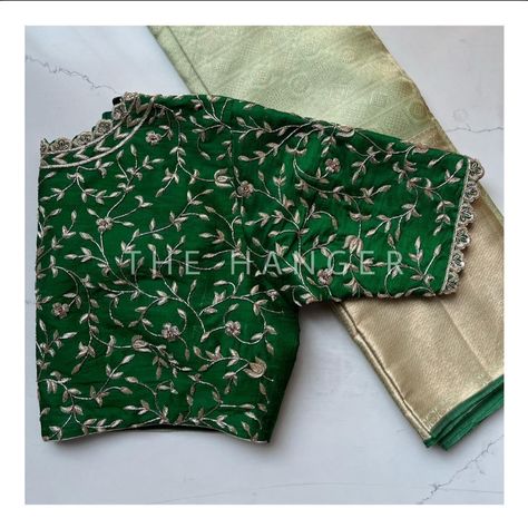 Green Pattu Blouse Maggam Work Designs, Kanchi Pattu Blouse Designs, Latest Fashion Blouse Designs, Blue Work Blouse, Exclusive Saree Blouse Designs, Maggam Blouses, Magam Work, Latest Blouse Designs Pattern, Pattu Saree Blouse Designs