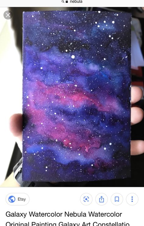 Watercolor Nebula, Galaxy Art Painting, Galaxy Painting Acrylic, Nebula Painting, Sennelier Watercolor, Galaxy Drawings, Galaxy Watercolor, Constellation Stars, Mini Toile