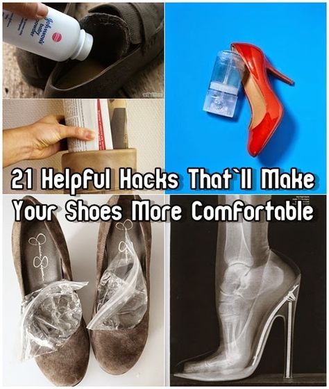 25 Ways to make your heels more comfortable. Some of these are genius!! Trying the ice one right now! 1000 Lifehacks, How To Wear Heels, Helpful Hacks, Shoes Hack, Breaking In, Your Shoes, Household Hacks, Things To Know, Diy Fashion