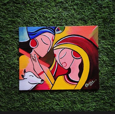 Radha Krishna Painting, Ganesh Art Paintings, Modern Art Canvas Painting, Boho Art Drawings, Beautiful Art Paintings, Easy Canvas Art, Abstract Art Painting Diy, Art Painting Gallery, Painting Art Lesson