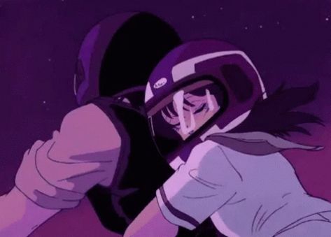 Aesthetic Hug GIF - Aesthetic Hug Motorcycle - Discover & Share GIFs City Pop, Vol 2, Books Wattpad, Wattpad, Gif, Purple, Books, Anime