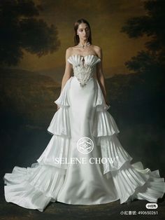 Blood Wedding Dress, Drapping Dress Fashion, Avant Garde Wedding Dress, Light Up Dresses, Fairytale Gown, Creative Fashion Photography, Wedding Dress Ideas, Formal Dresses With Sleeves, Bridal Elegance