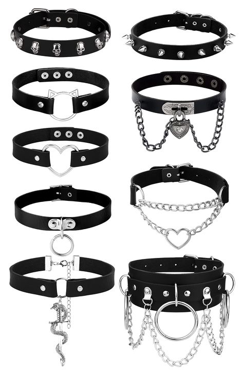 Goth Choker Storage, Goth Choker Necklaces, Spiked Choker, Emo Jewelry, Emo Accessories, Collar For Women, Leather Choker Collars, Goth Choker, Choker Black