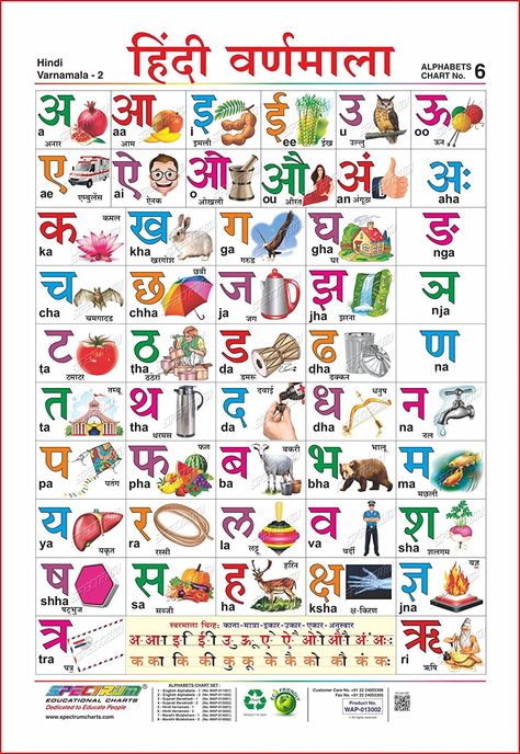 Amazon.in: Buy Spectrum Educational Wall Chart (Two-In-One) : ( Hindi Varnamala & Gujarati Barakhadi ) Book Online at Low Prices in India | Spectrum Educational Wall Chart (Two-In-One) : ( Hindi Varnamala & Gujarati Barakhadi ) Reviews & Ratings Preschool Charts, Hindi Alphabet, Hindi Language Learning, Learn Hindi, Hindi Worksheets, Hindi Words, Writing Letters, Alphabet Charts, Learning Worksheets