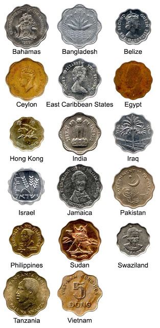 World Coin Collecting: Wavy-Edged Coins Foreign Coins Worth Money, Coin Collection Display, Coin Collection Value, Fantasy Coins, Coin Identification, Old Coins Price, Historical Coins, Collecting Coins, English Coins