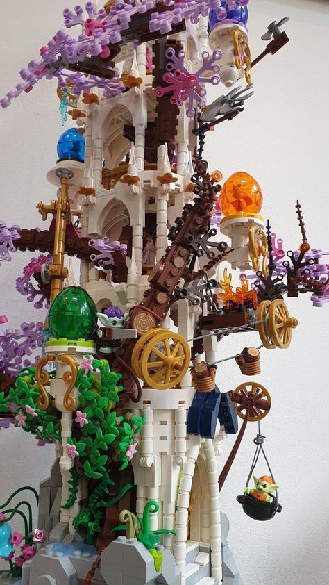 MOC: Elvendale and the Dragon Sanctuary (pic heavy) - LEGO Action and Adventure Themes - Eurobricks Forums Lego Elves Moc, Lego Elves Dragons, Goblin Village, Lego Elves Sets, Lego Fairy, Dragon Sanctuary, Lego Trees, Lego Tree, Lego Pokemon